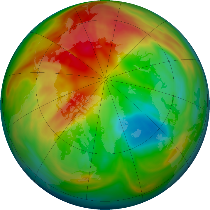 Arctic ozone map for 26 February 2005